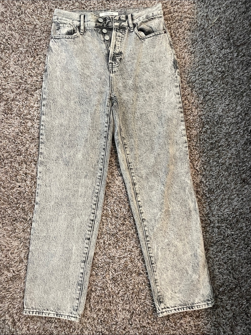 PacSun Light Grey Acid Wash High-Rise Jeans